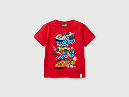 Erkek Bebek K Rm Z Hot Wheels Bask L Logo Etiketli T Shirt
