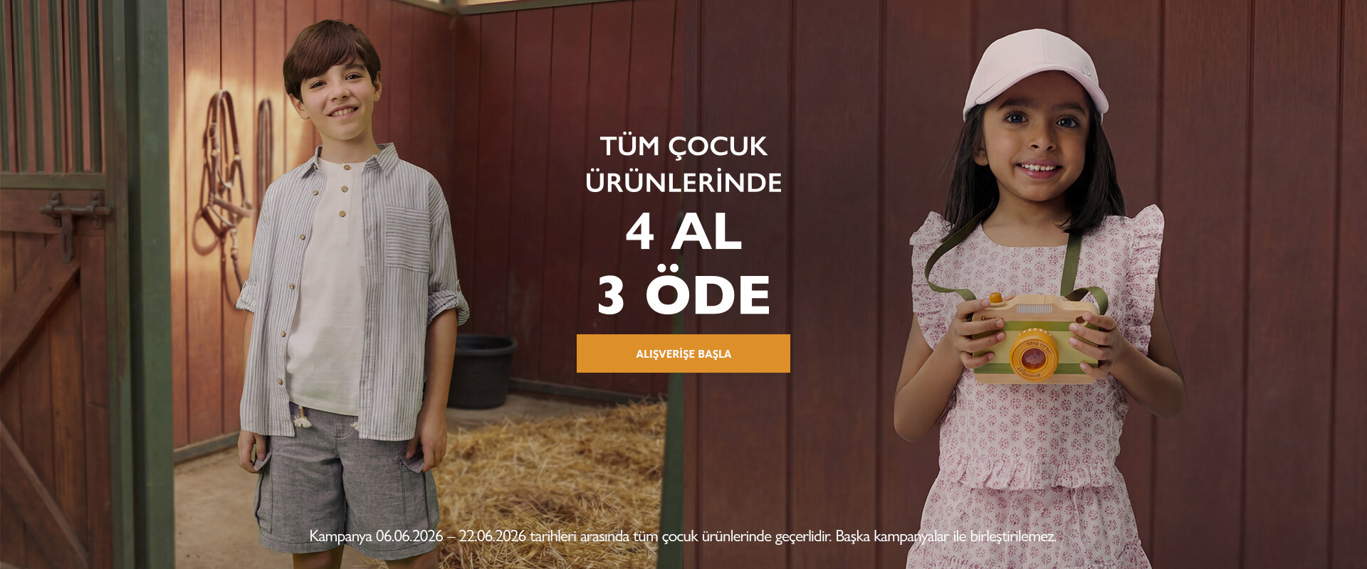 TÜM ÇOCUK ÜRÜNLERİNDE 4 AL 3 ÖDE