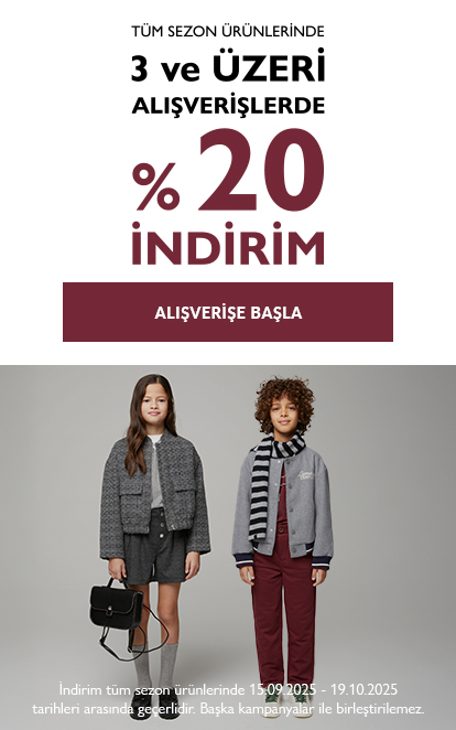 Tüm Ürünlerde 3 ve Üzeri %20 İndirim