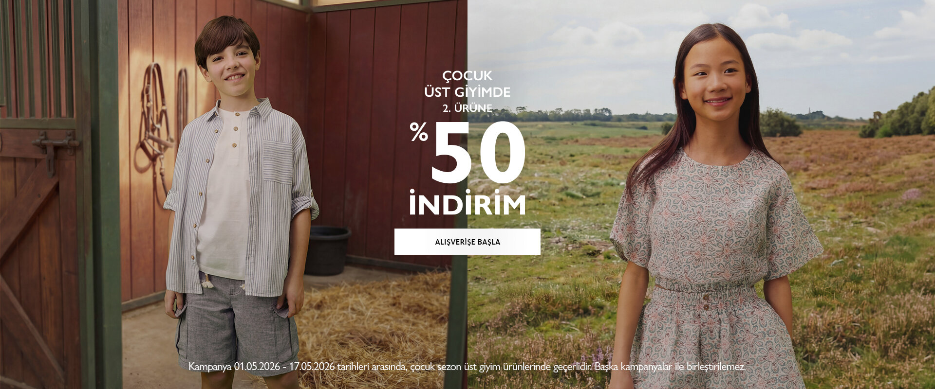 Çocuk Üst Giyim 2. Ürüne %50 İndirim