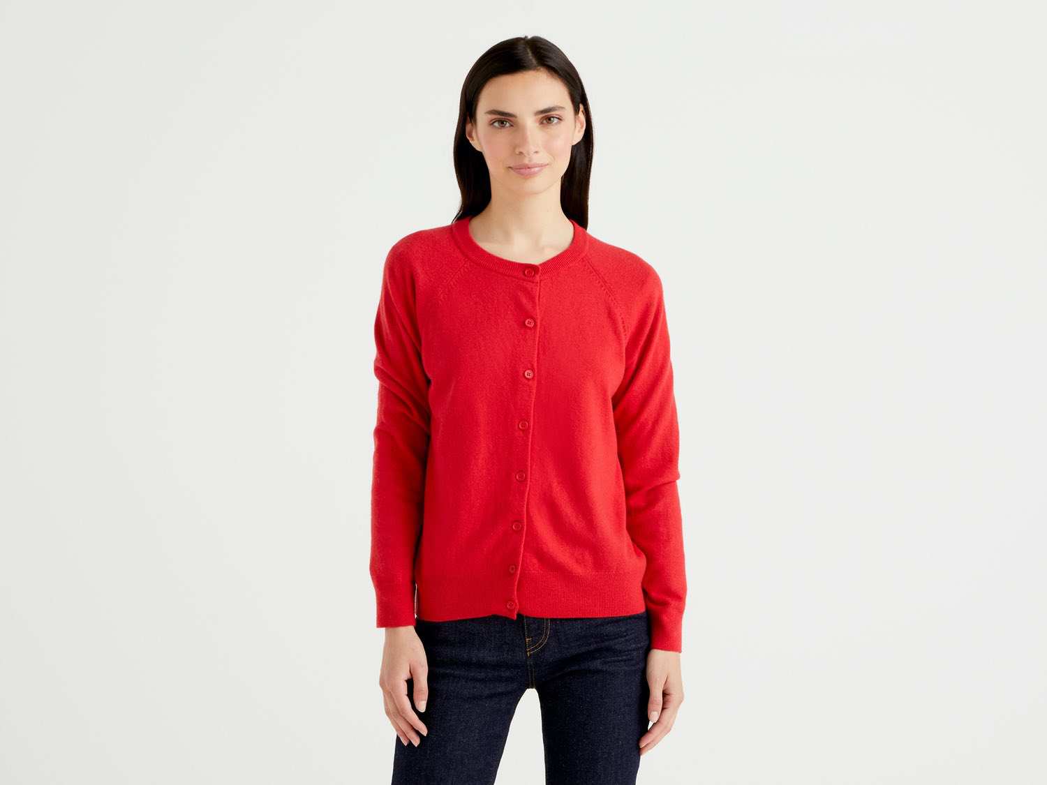 Benetton Kadın Bordo Kaşmir Karışımlı Hırka. 1 Benetton Kadın Bordo Kaşmir Karışımlı Hırka. 1