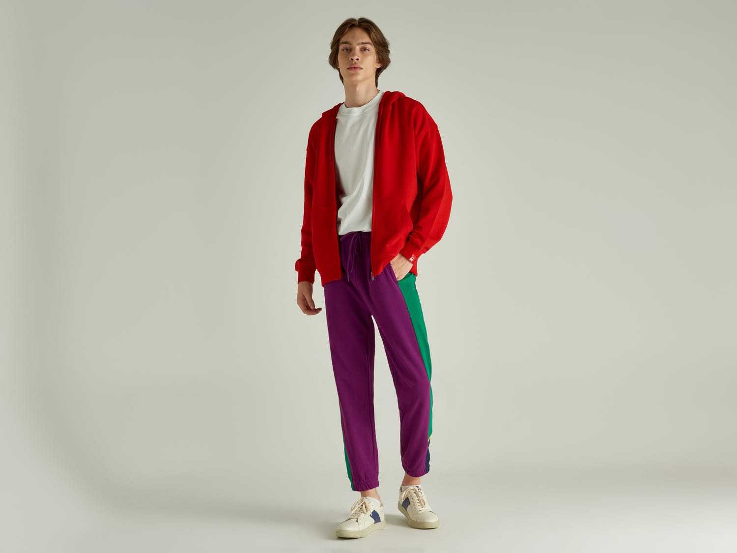 Benetton Kapüşonlu Fermuarlı Sweatshirt. 1