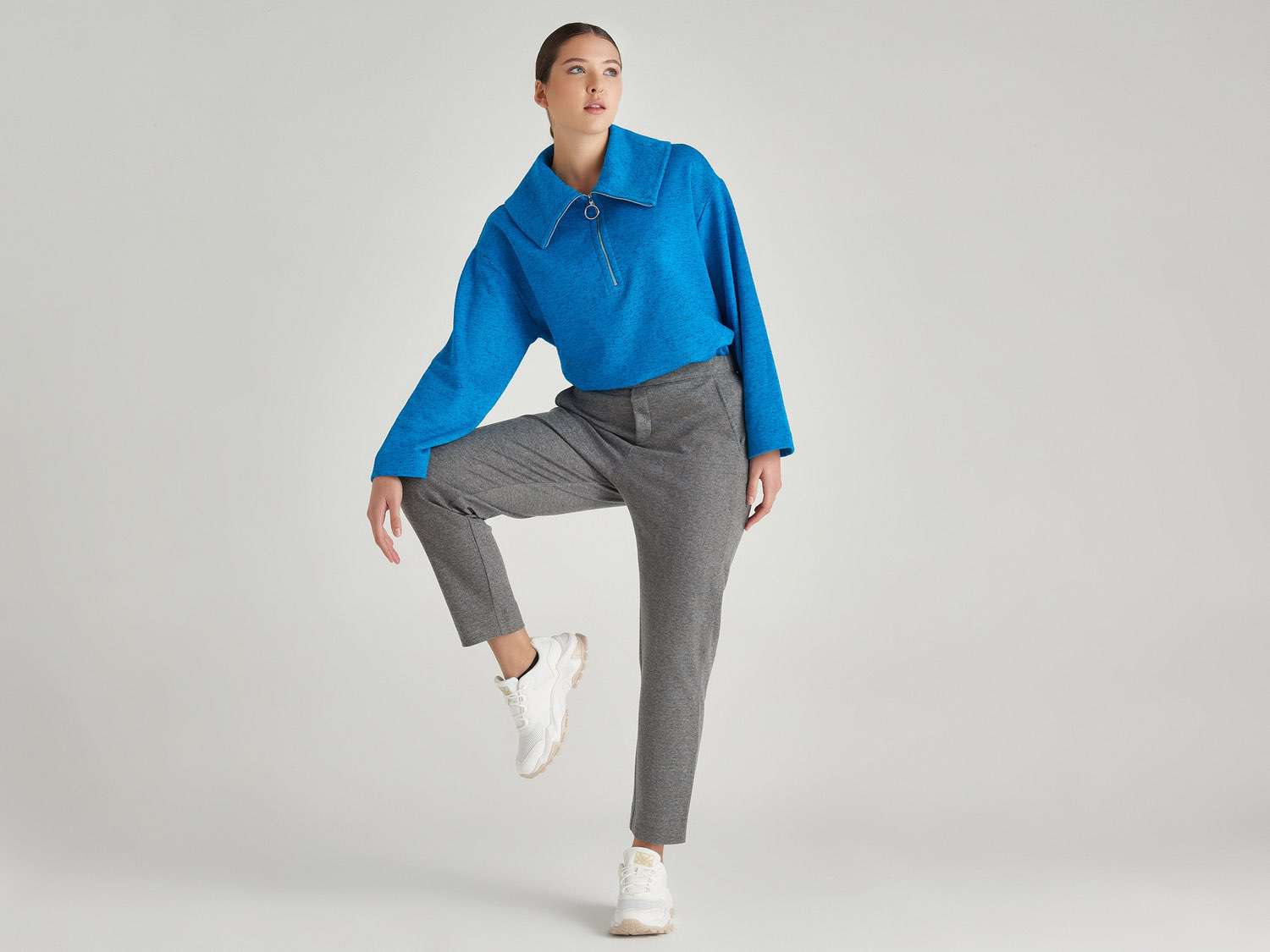 Benetton Kadın Antrasit Melanj TROUSERS. 1 Benetton Kadın Antrasit Melanj TROUSERS. 1