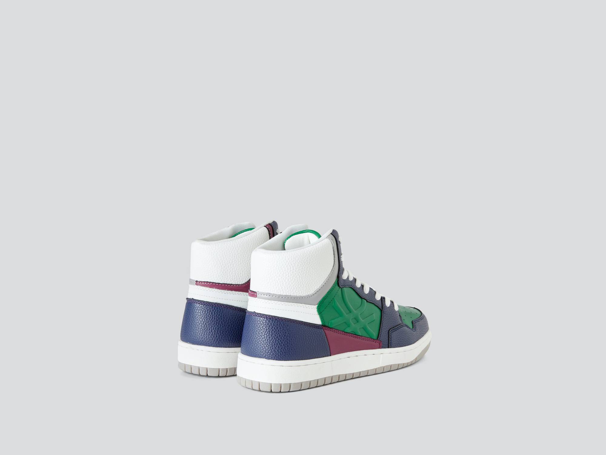 Benetton Erkek Mix Mid Rise Renkli Sneaker. 1