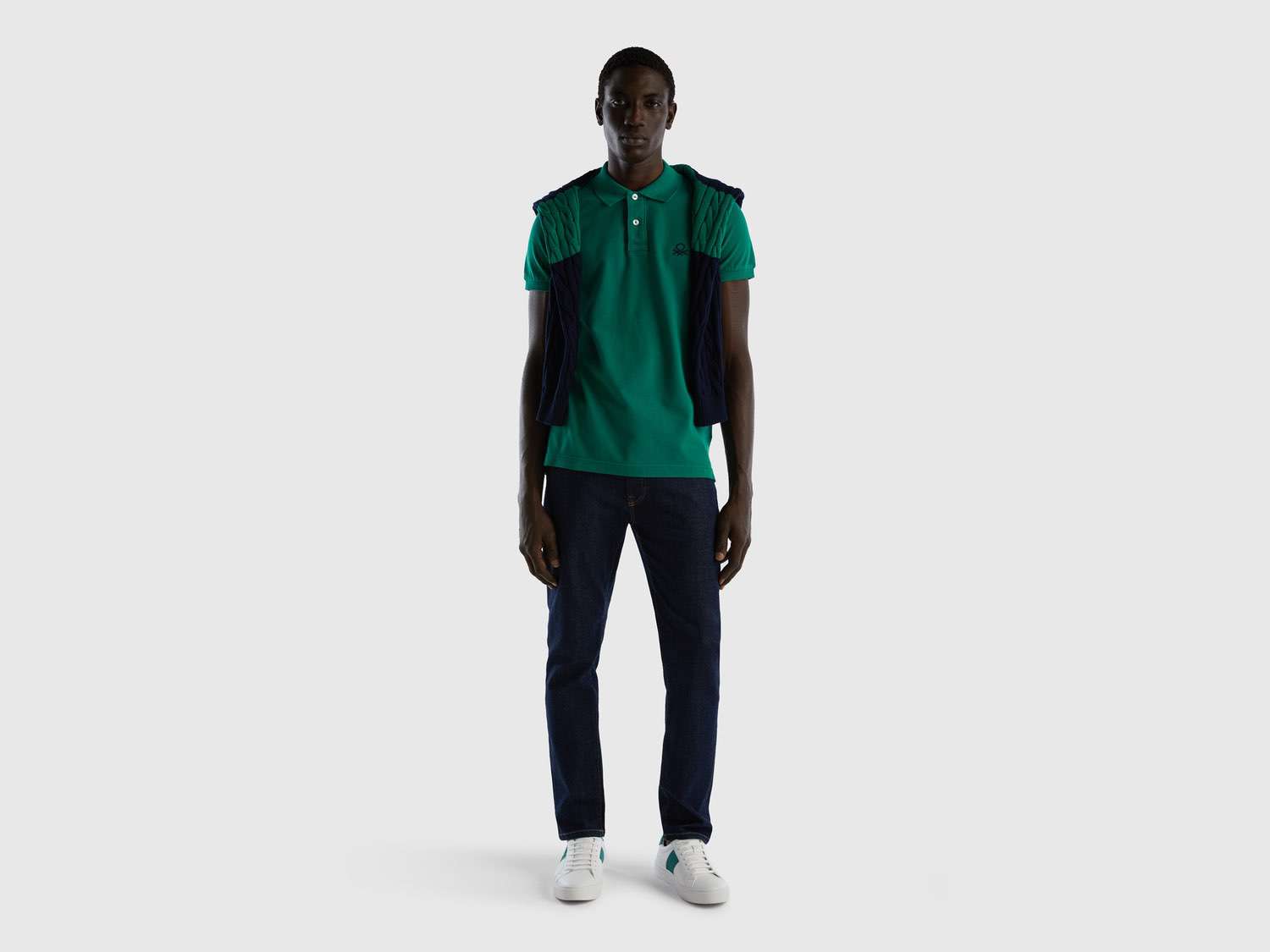 Benetton Erkek Ördek Başı Slim Fit Kısa Kollu Polo Tshirt. 1