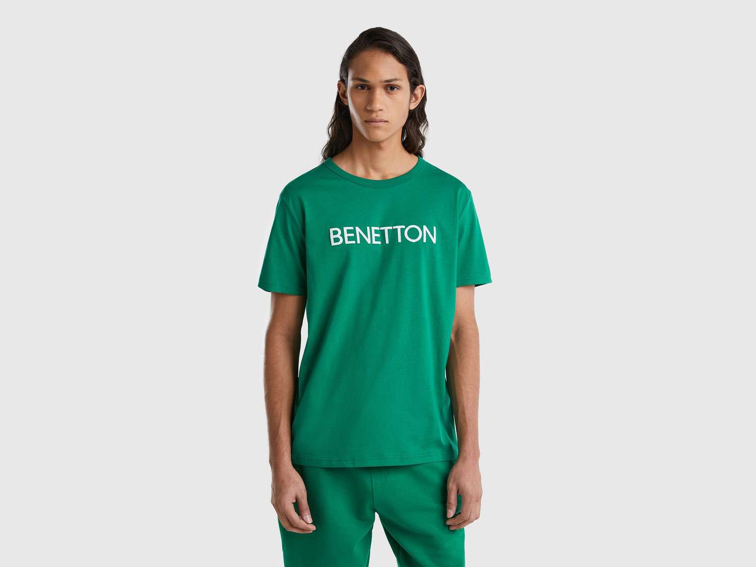 Benetton Erkek Mix Logo Baskılı Organik Pamuklu Tshirt. 1