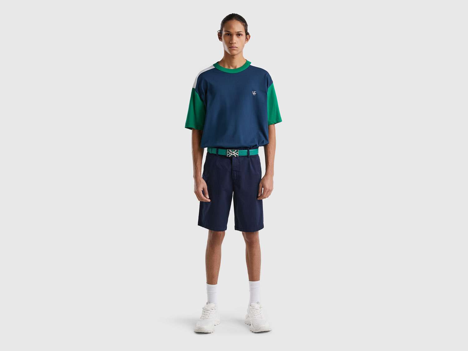 Benetton Erkek Mix Renk Bloklu UCB Baskılı T Shirt. 1