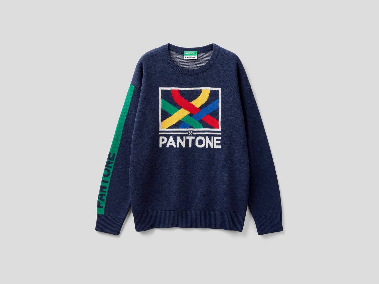 Benetton Erkek Çocuk Lacivert Pantone Baskılı Kazak. 1 Benetton Erkek Çocuk Lacivert Pantone Baskılı Kazak. 1