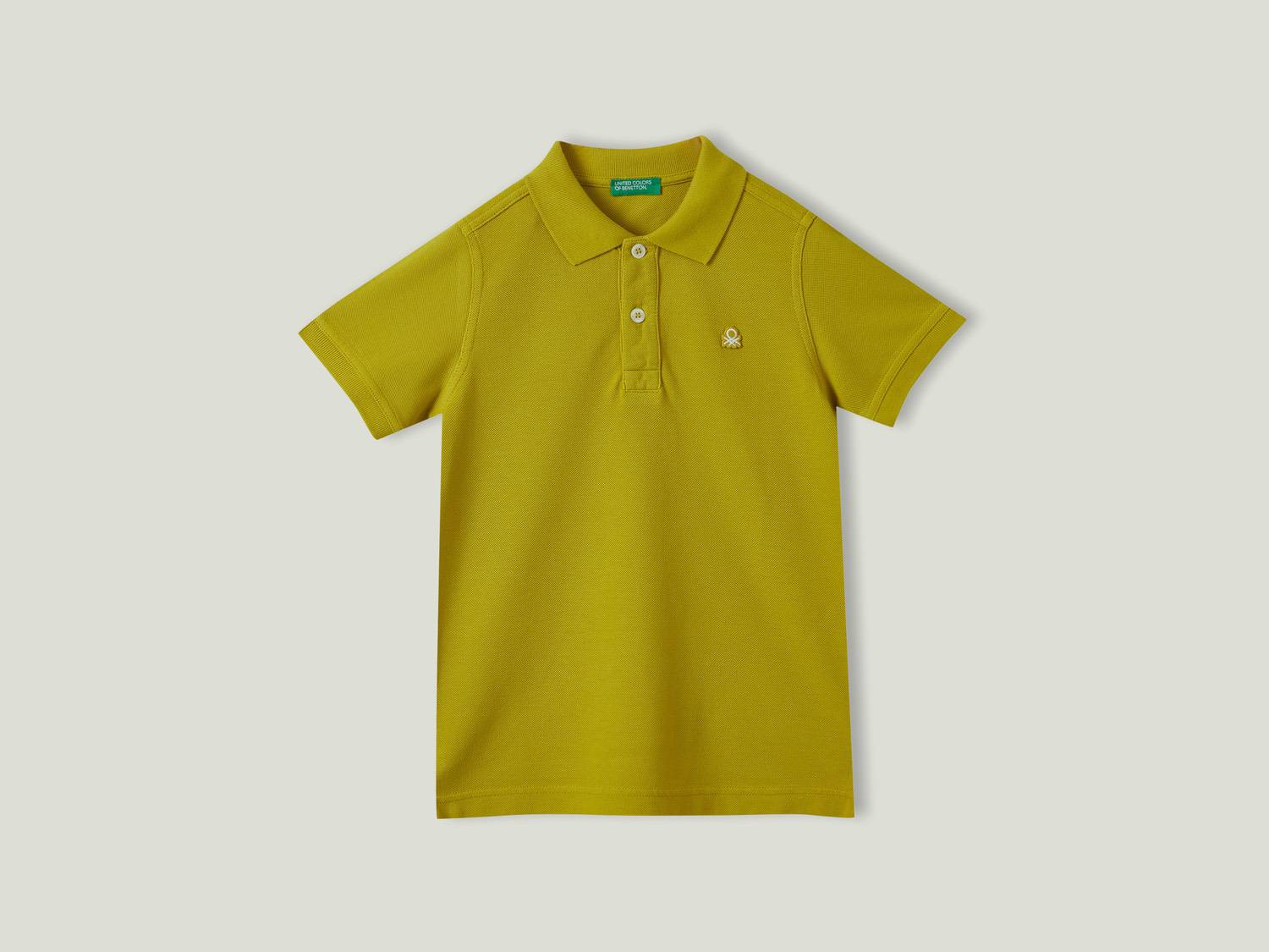 Benetton Erkek Çocuk Asit Sarısı Logolu Polo T Shirt. 1