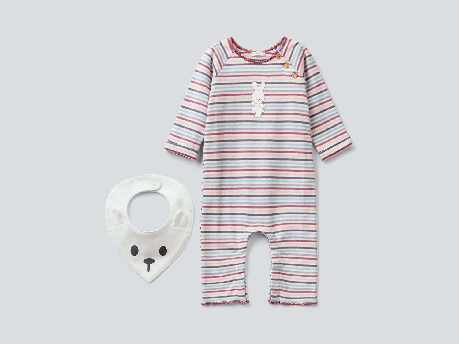 Benetton Bebek Yeşil Fluo Mama Önlüklü Tulum Set. 1