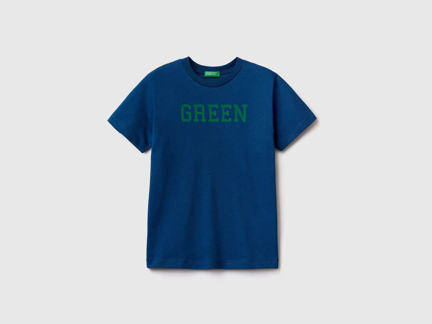 Benetton Erkek Çocuk İndigo Renk Su Baskılı T Shirt. 1
