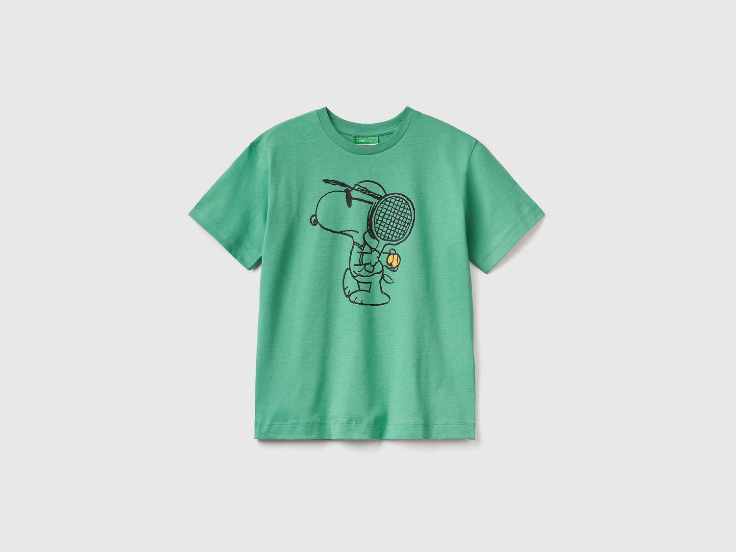 Benetton Erkek Çocuk Nane Yeşili Peanut Baskılı T Shirt. 1