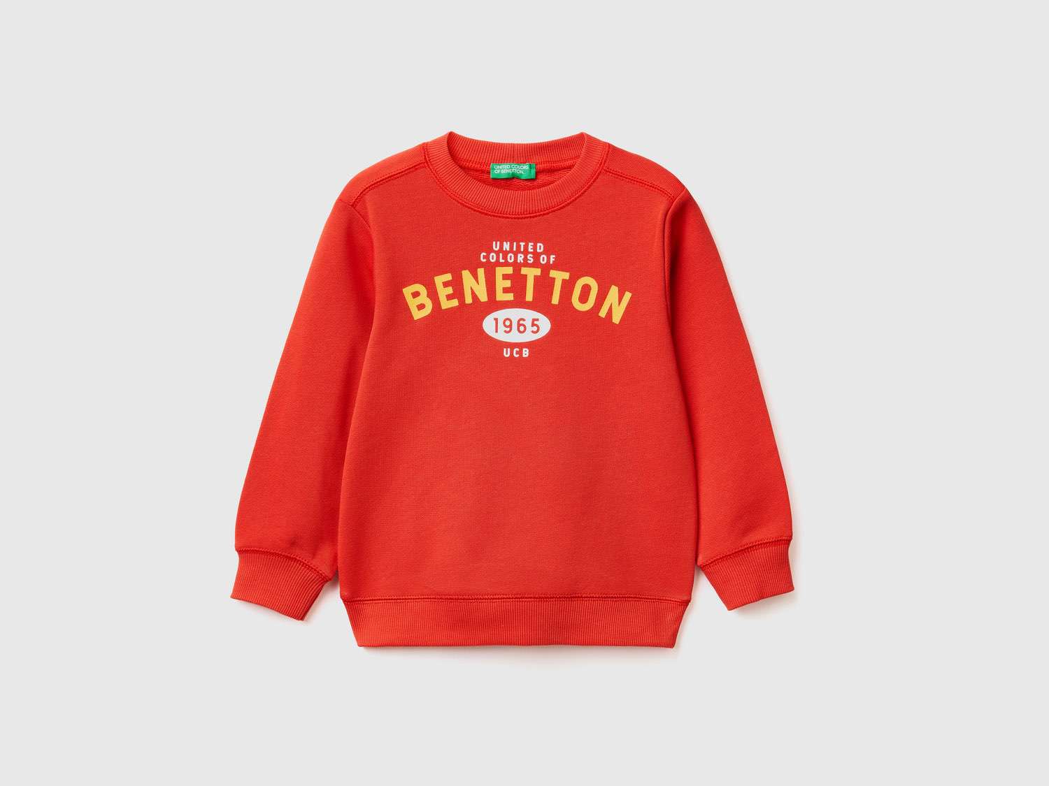 Benetton Erkek Çocuk Kırmızı Renkli Benetton Logolu Sweatshirt. 1