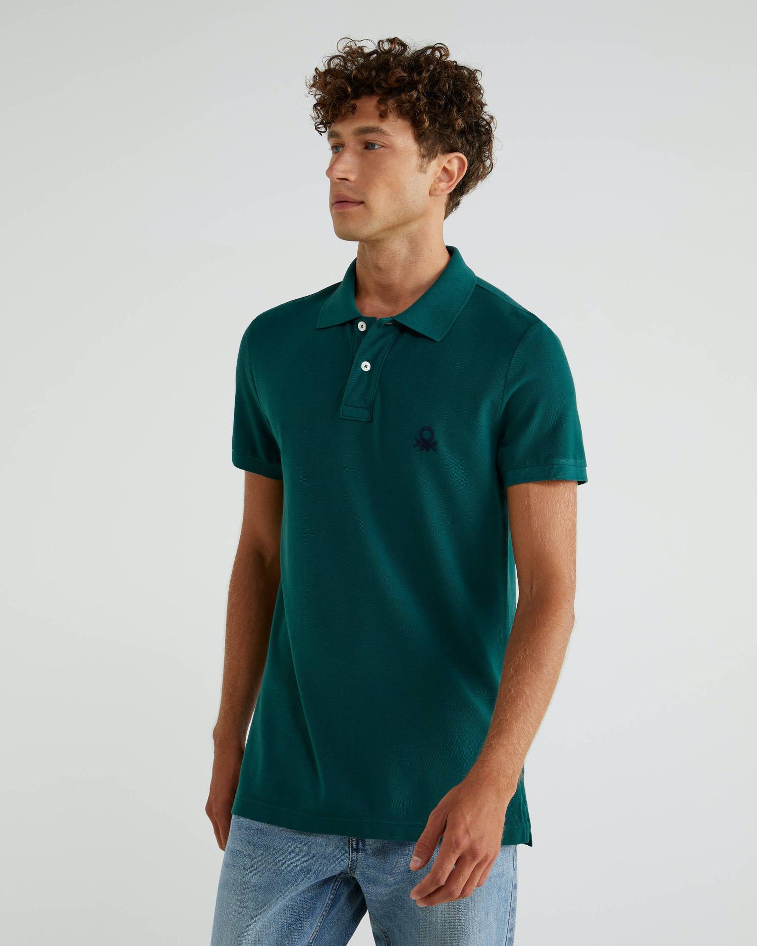 Benetton Slim Fit Kısa Kollu Polo Tshirt. 3