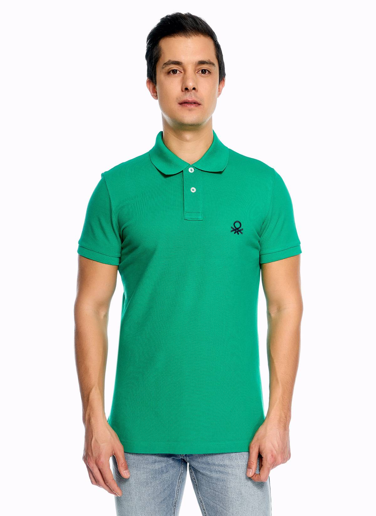 Benetton Slim Fit Kısa Kollu Polo Tshirt. 3
