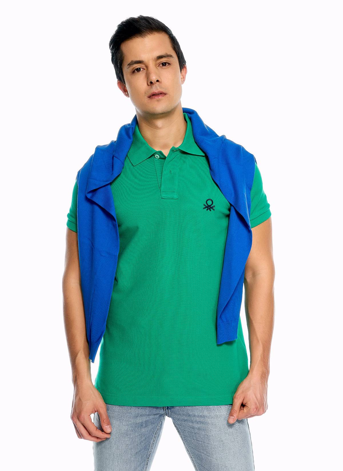 Benetton Slim Fit Kısa Kollu Polo Tshirt. 8