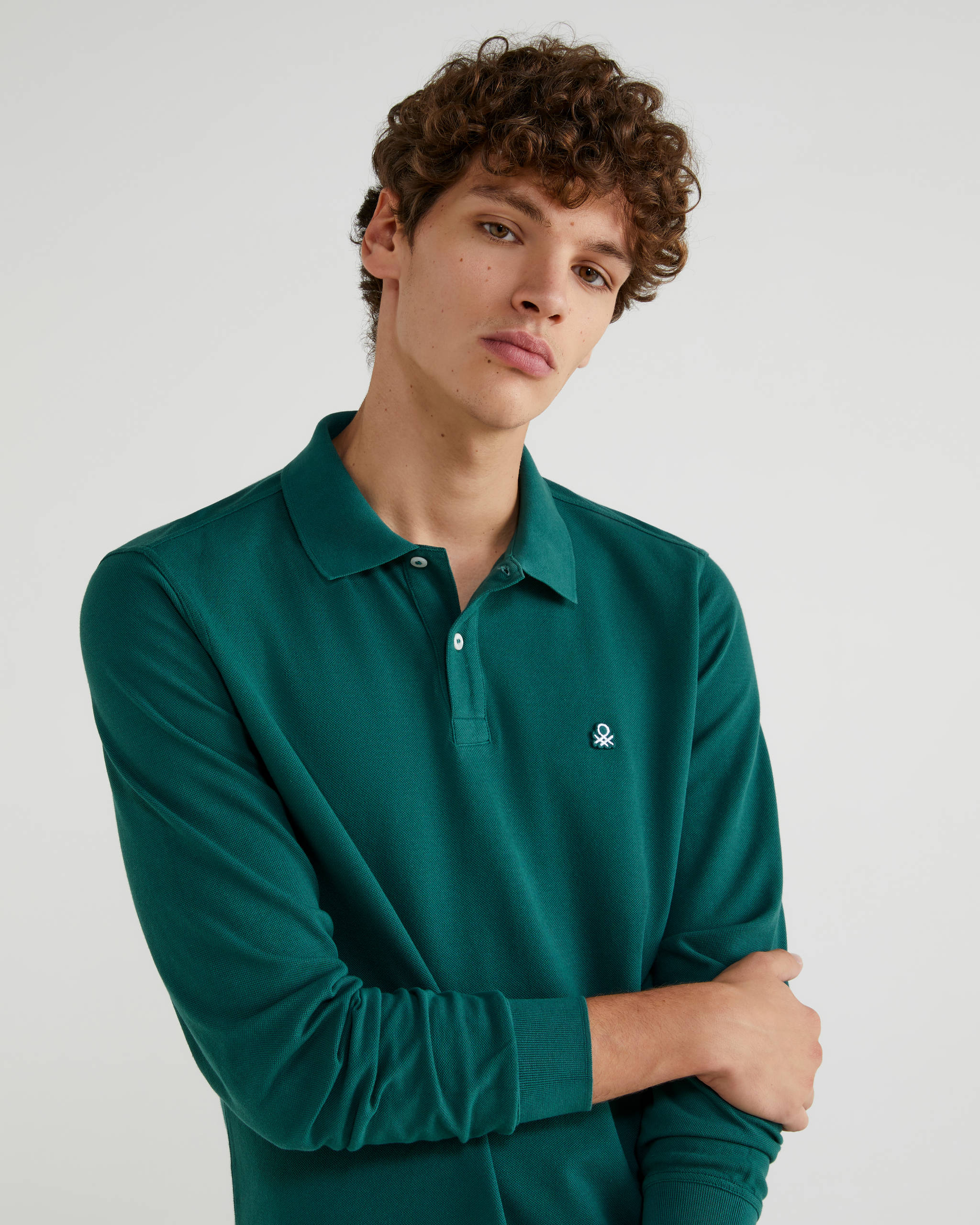 Benetton Uzun Kol Polo Tshirt. 5