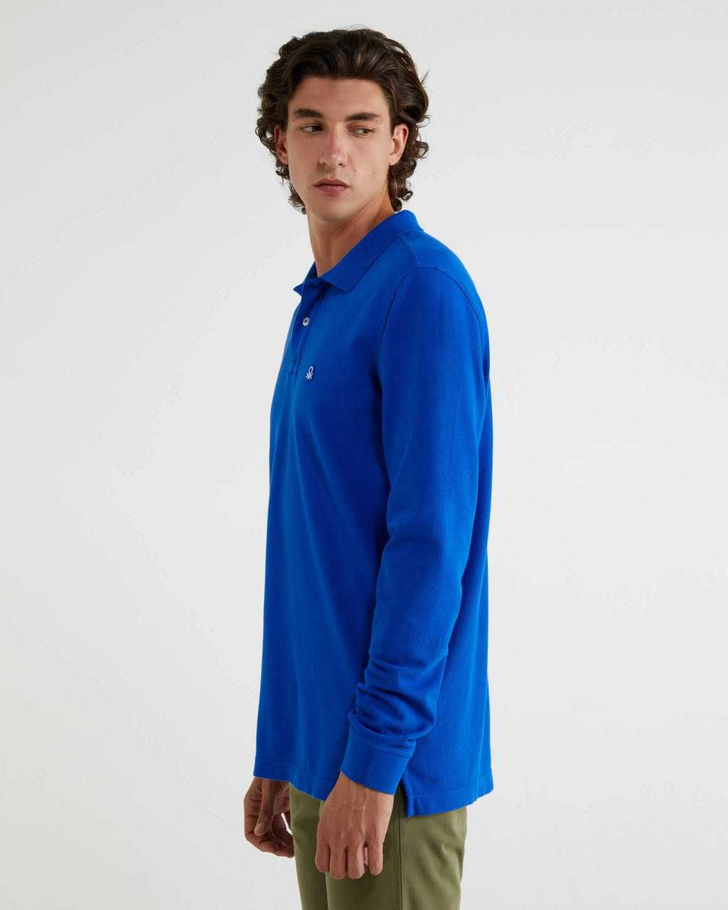 Benetton Uzun Kol Polo Tshirt. 3
