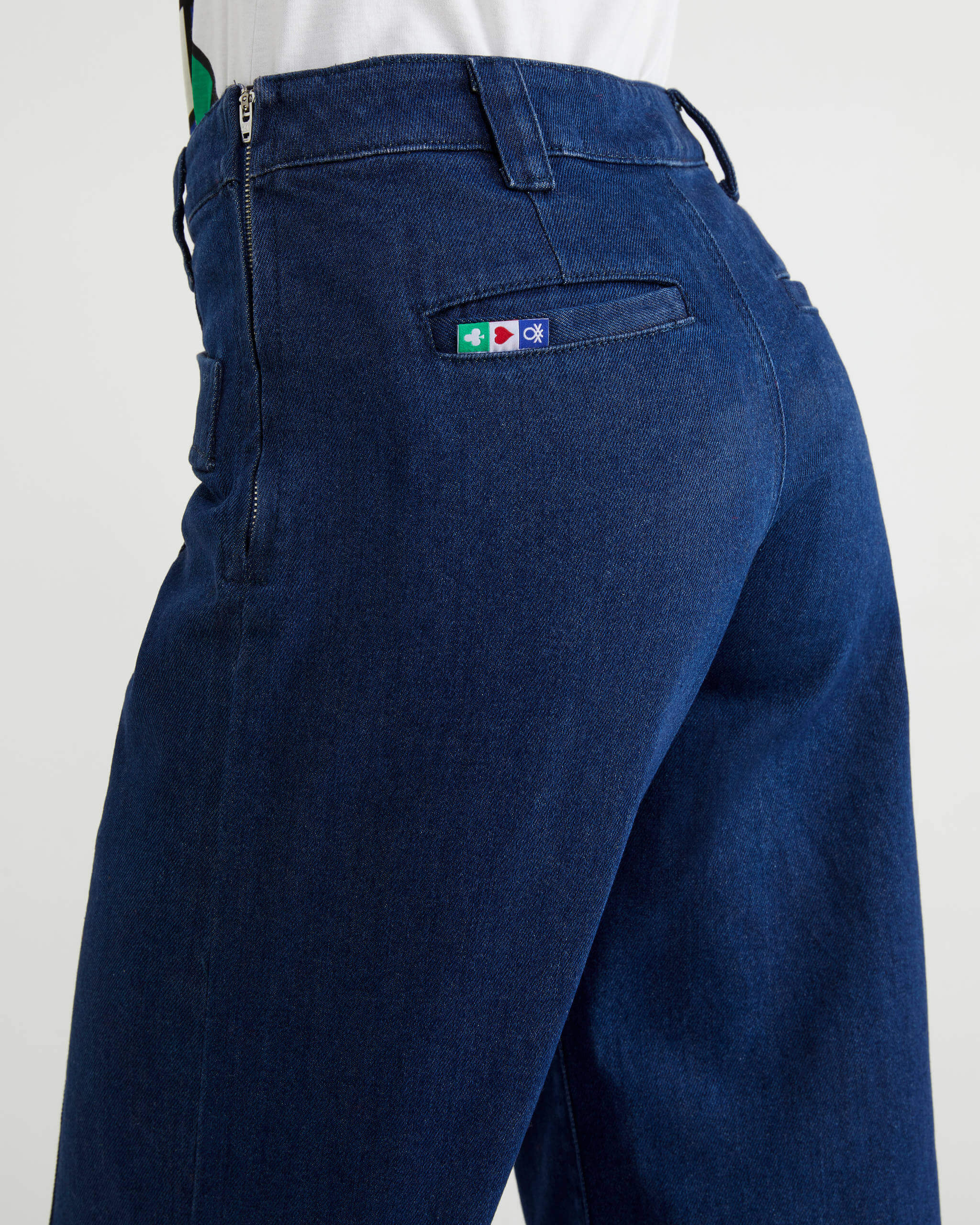 Benetton Cep Detaylı Bol Paça Crop Pantolon. 4