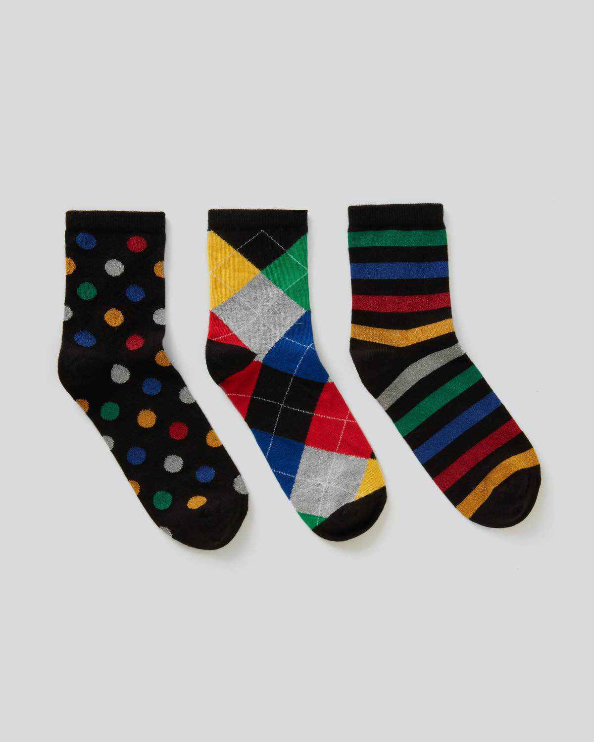 Benetton Renkli Desenli Soket Çorap. 2