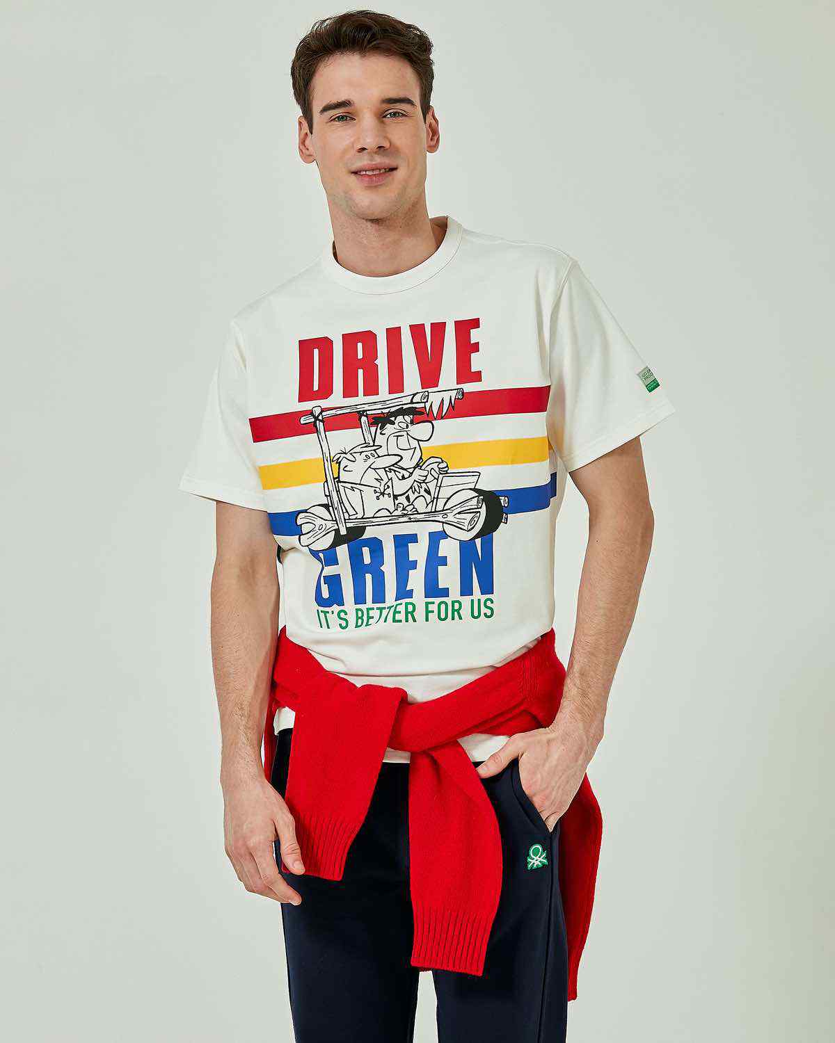 Benetton Taş Devri Baskılı Tshirt. 4