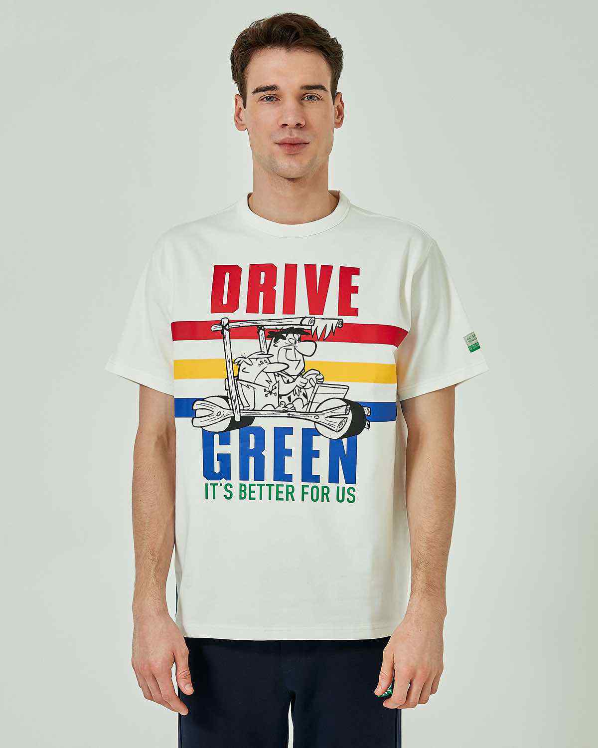 Benetton Taş Devri Baskılı Tshirt. 1