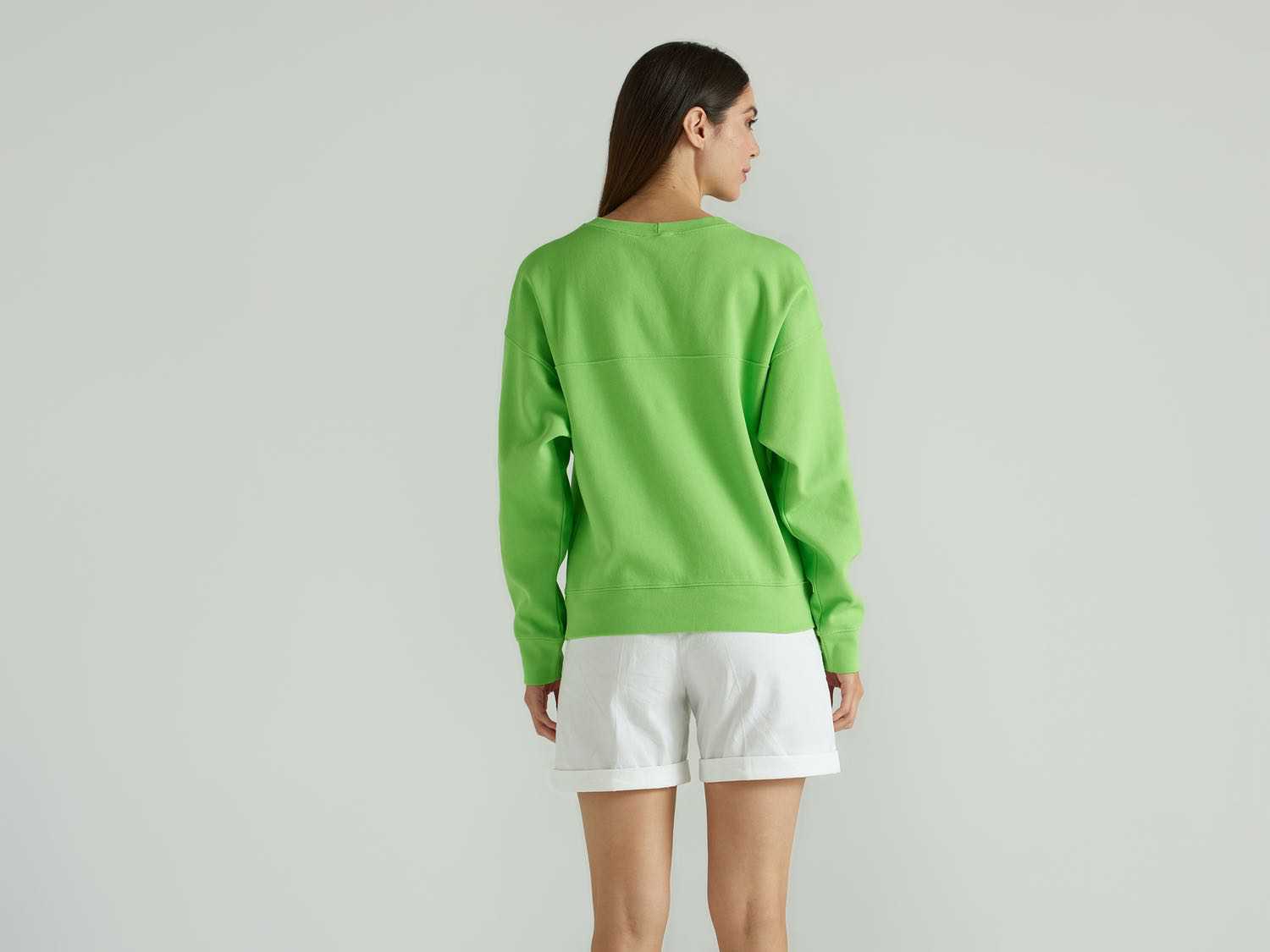 Benetton Logolu Crop Sweatshirt. 2