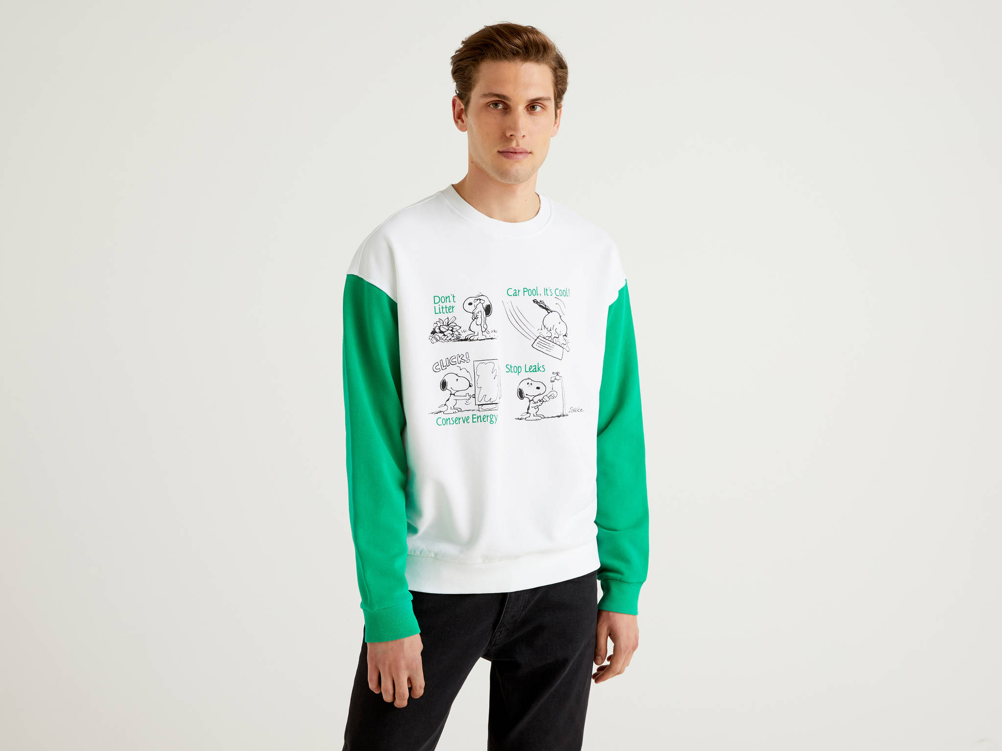 Benetton Snoopy Baskılı Sweatshirt. 1