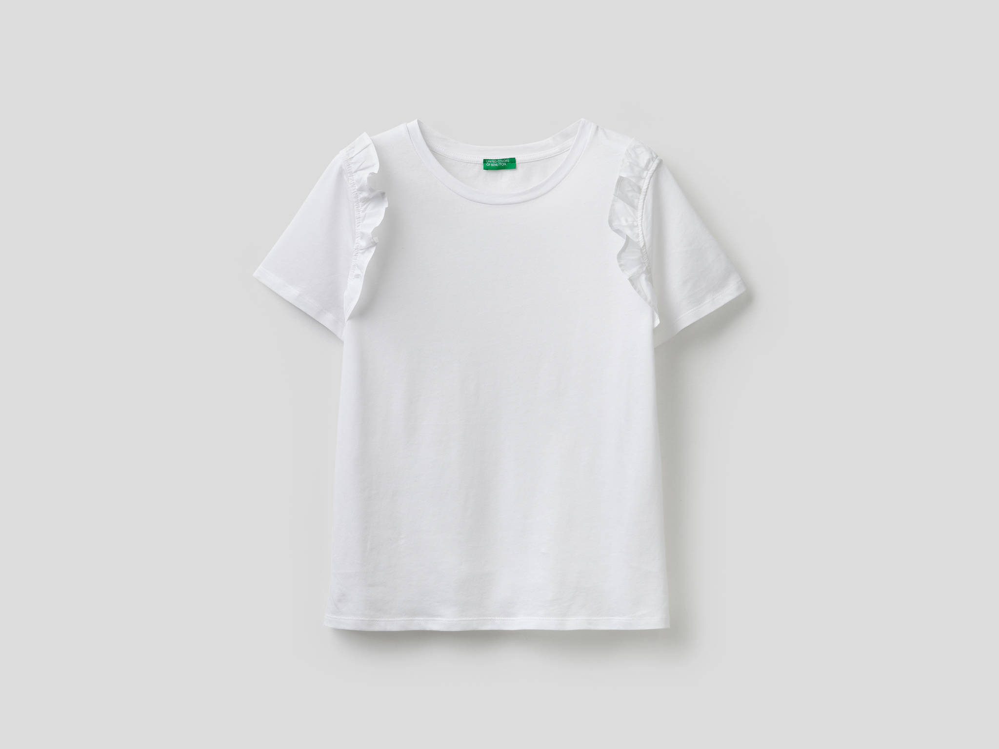 Benetton Omzu Fırfırlı Tshirt. 1