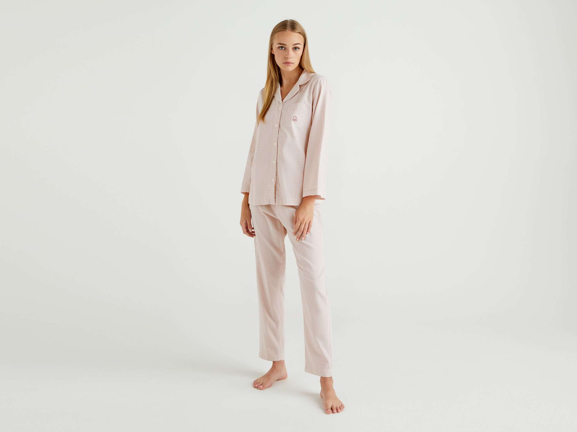 Benetton Kadın Mix Gömlek Yakalı Pijama Takımı. 1 Benetton Kadın Mix Gömlek Yakalı Pijama Takımı. 1