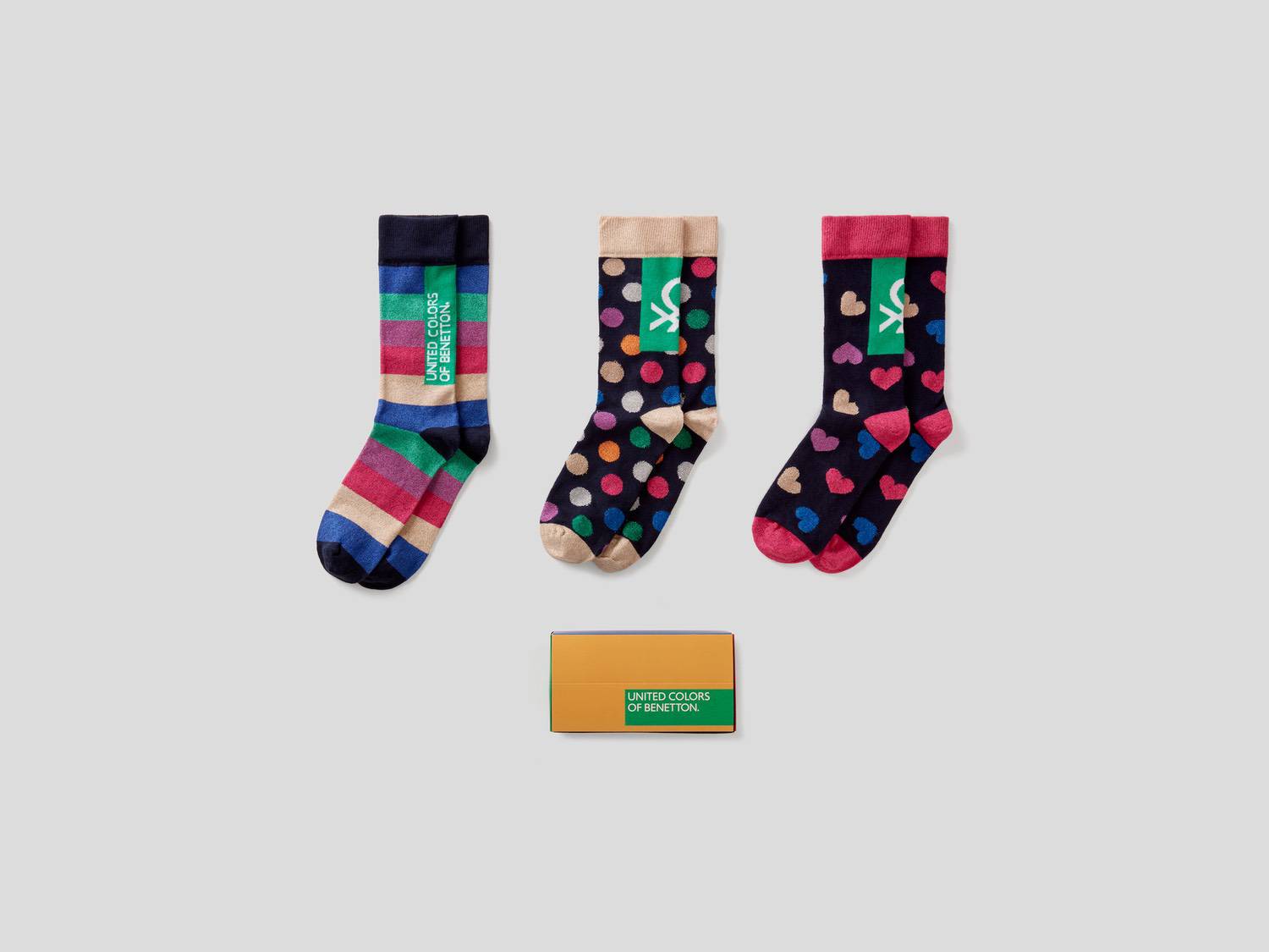 Benetton Kadın Mix 3lü Desenli Çorap. 1
