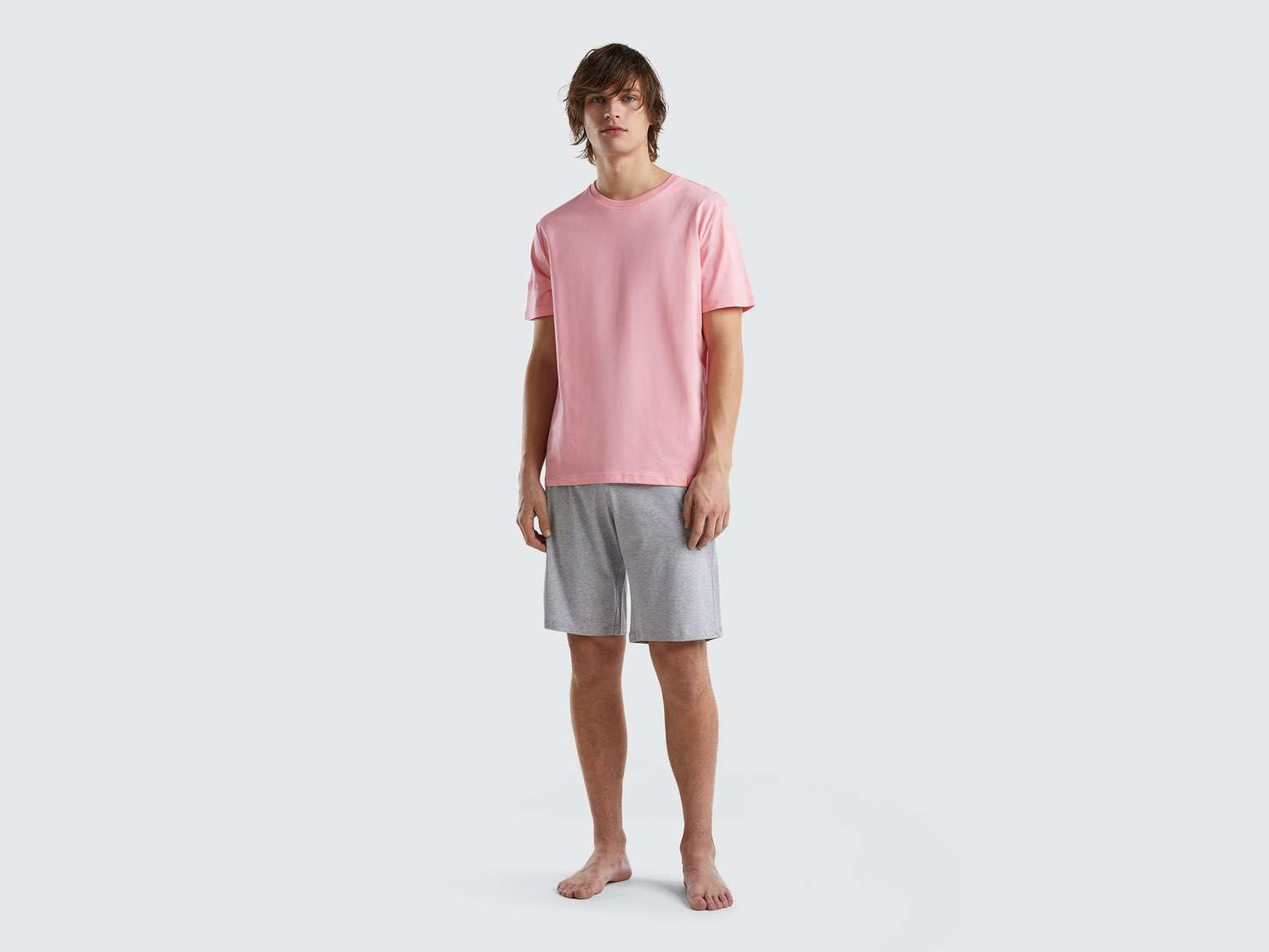 Benetton Erkek Pembe Basic Pamuklu Şort Pijama Takımı. 1 Benetton Erkek Pembe Basic Pamuklu Şort Pijama Takımı. 1