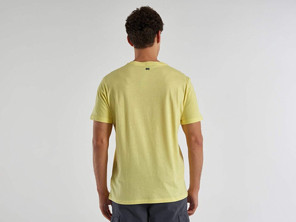 Benetton Erkek Sarı Be Slogan Basklı T-Shirt