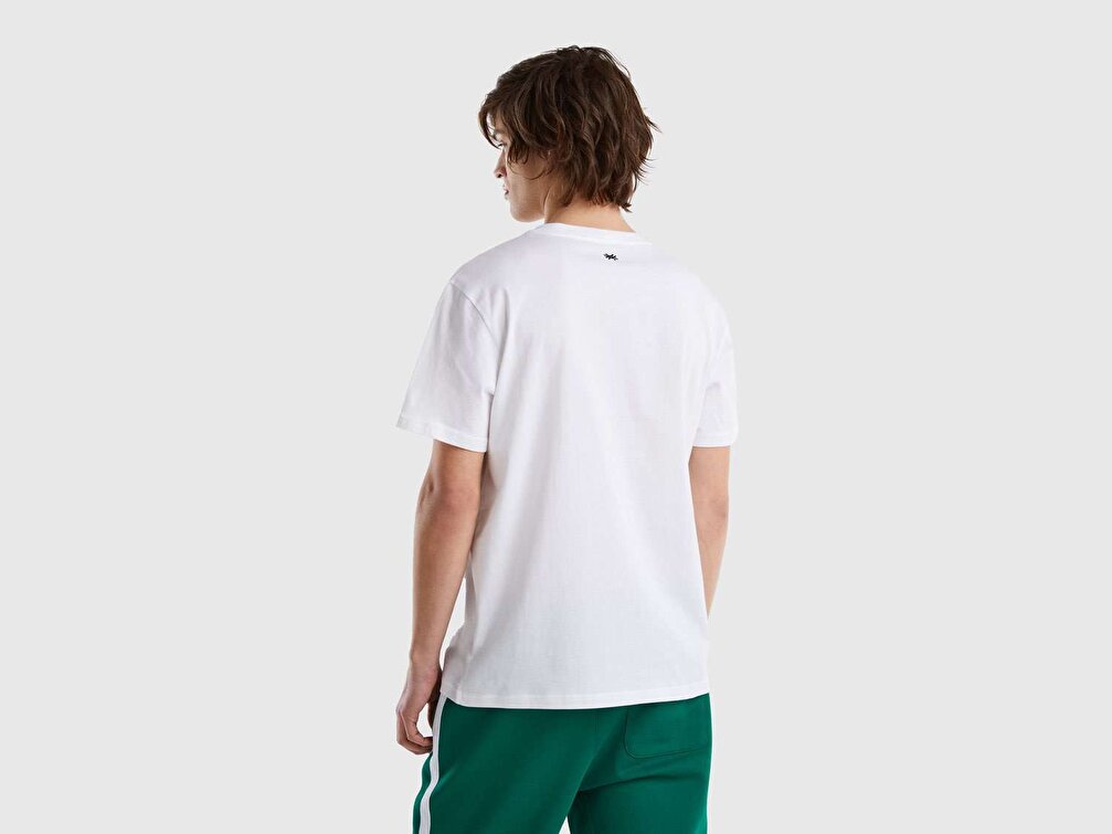 Benetton Erkek Beyaz Be Slogan Basklı T-Shirt