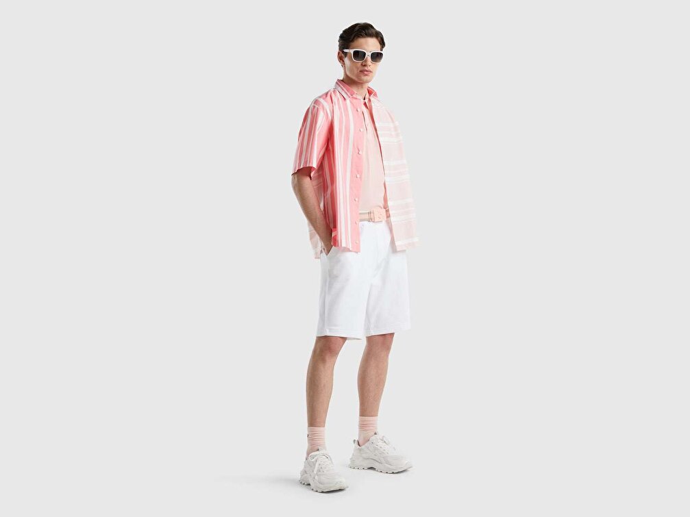 Benetton Erkek Somon Yıkama Efektli Polo T-Shirt