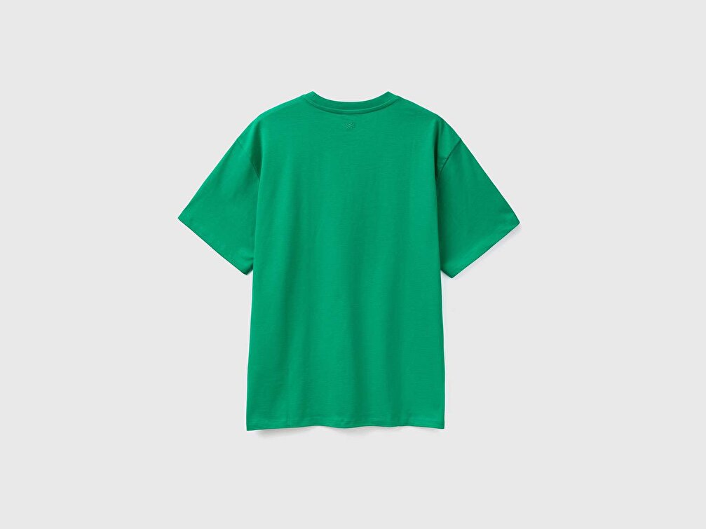 Benetton Erkek Yeşil Meyve Desenli T-Shirt