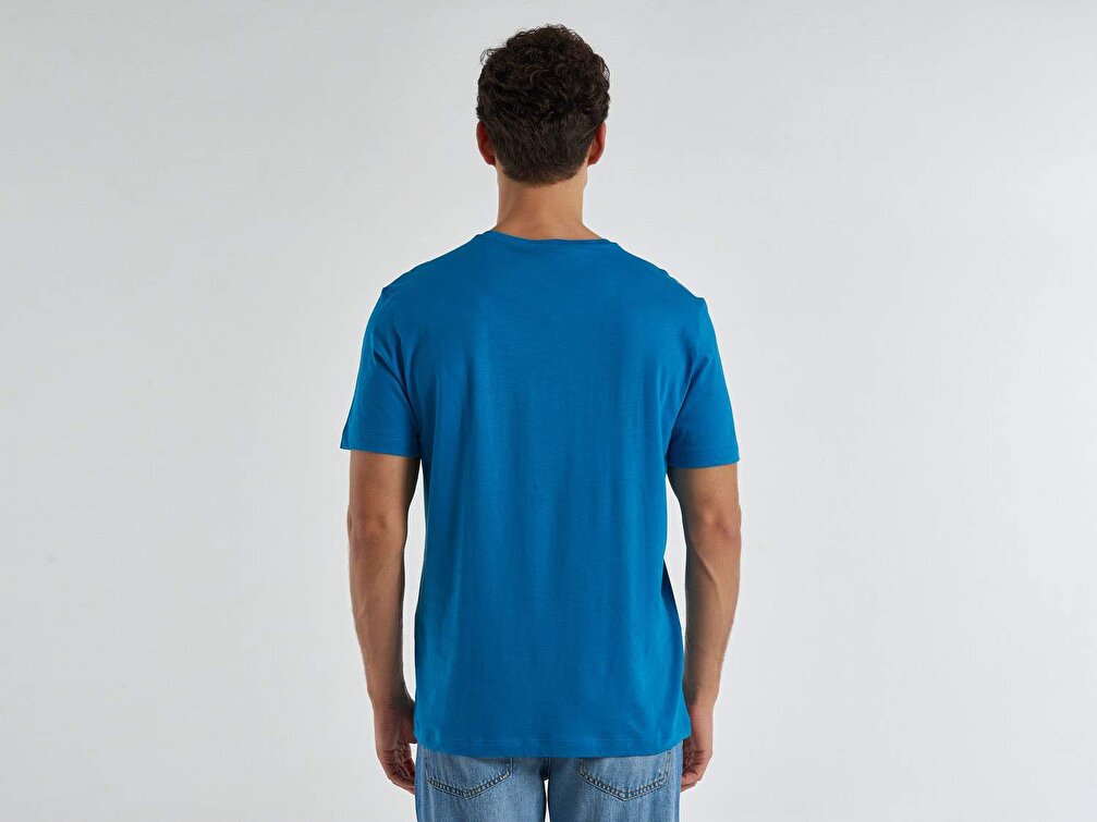 Benetton Erkek Bondi Mavisi Be 65 Baskılı T-Shirt