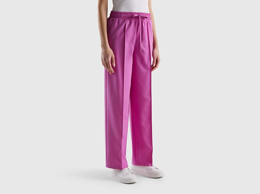 Benetton Kadın Ametist Jogger Fit Beli Lastikli Pantolon