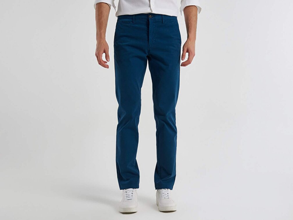 Benetton Erkek İndigo Slim Fit Chino
