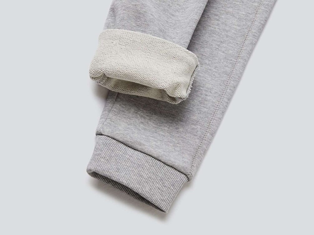 Benetton Erkek Çocuk Gri Melanj Cebi Logolu Eşofman Altı