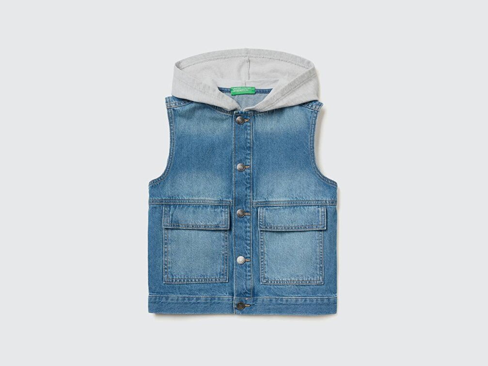 Benetton Erkek Çocuk Denim Jean Yelek