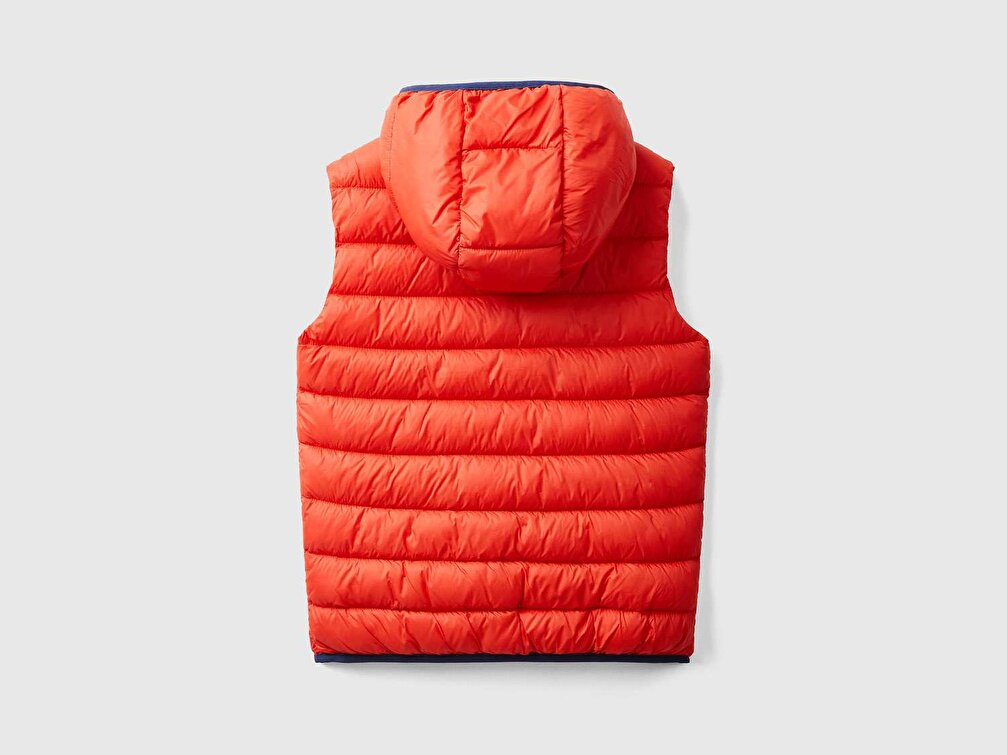 Benetton Erkek Çocuk Kırmızı Logolu Puffer Yelek