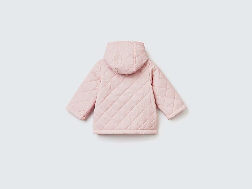 Benetton Bebek Toz Pembe Kapitone Mont