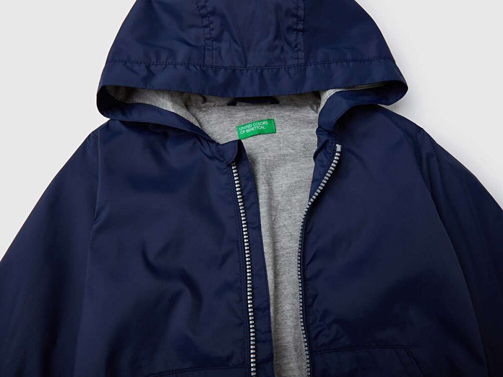 Benetton Erkek Çocuk Lacivert Polarlı Yağmurluk