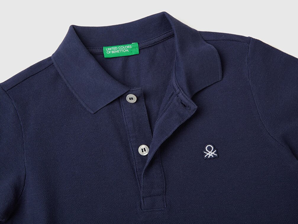 Benetton Erkek Çocuk Lacivert Logolu Polo T-Shirt
