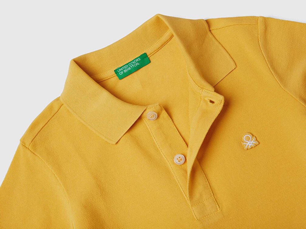 Benetton Erkek Çocuk Sarı Logolu Polo T-Shirt