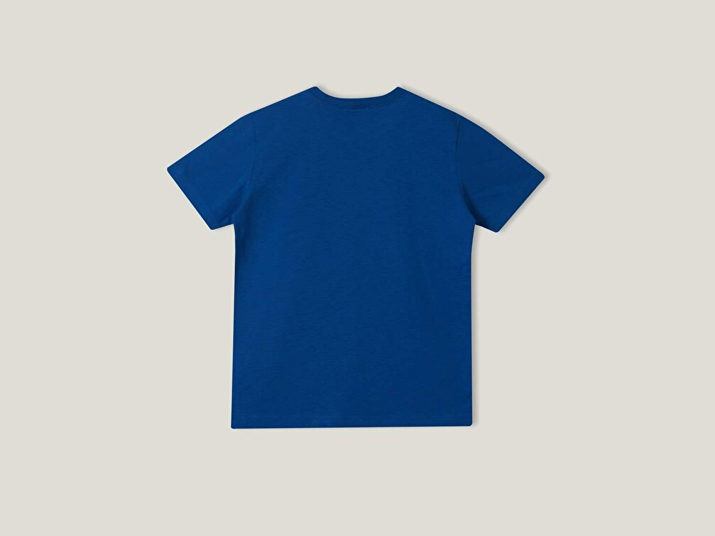 Benetton Erkek Çocuk Saks Mavi Benetton Su Baskılı T-Shirt