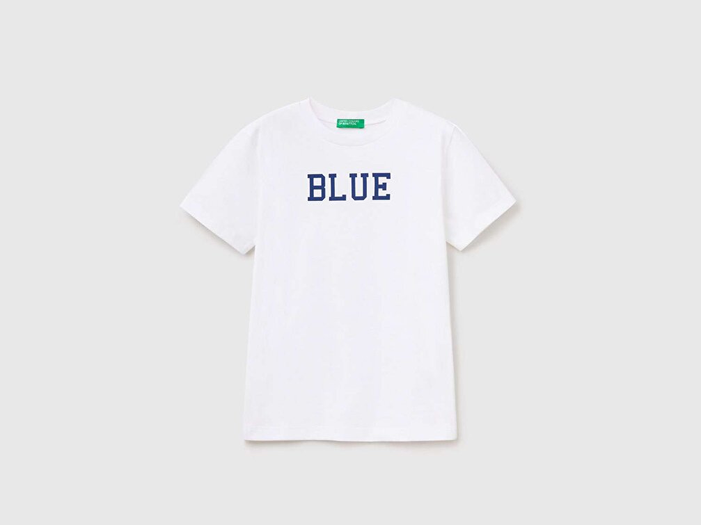 Benetton Erkek Çocuk Beyaz Renk Su Baskılı T-Shirt