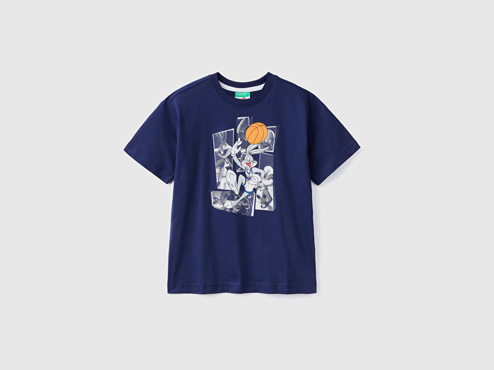 Benetton Erkek Çocuk Lacivert Space Jam Baskılı T-Shirt