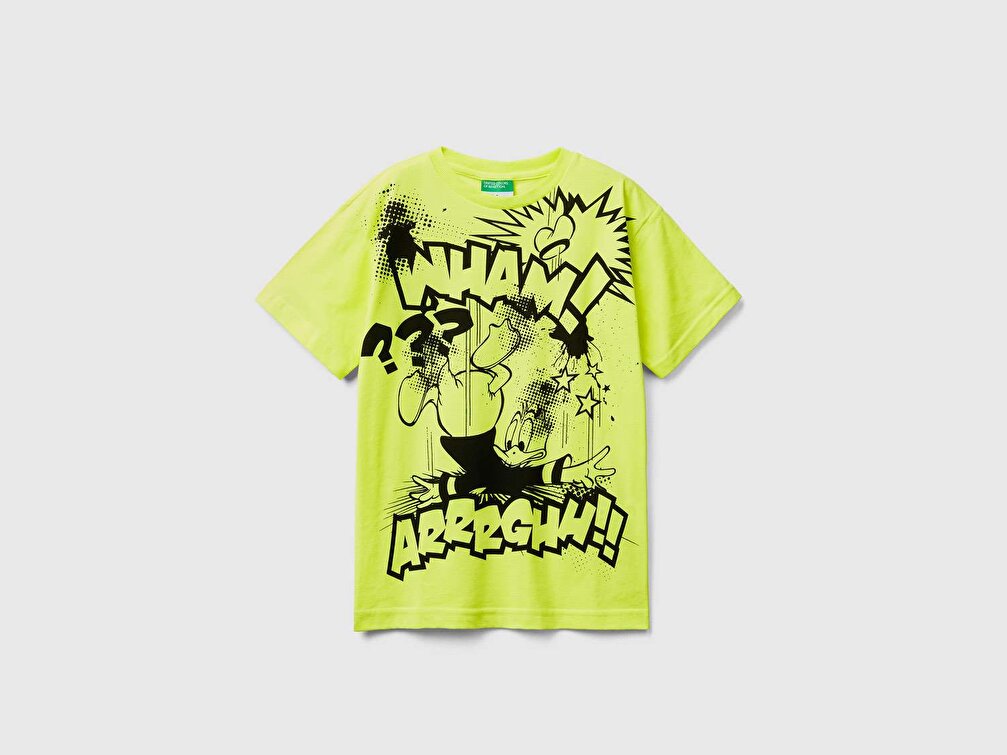 Benetton Erkek Çocuk Sarı Dufy Duck Baskılı T-Shirt